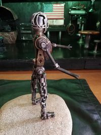 Miniatur Werkstatt ,Scrap Art,Metall Art,Motorrad Chopper