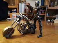 Miniatur Werkstatt,Scrap Art,Metall Art,Motorrad Chopper